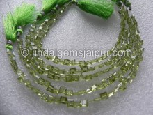 Peridot Cut Square Beads